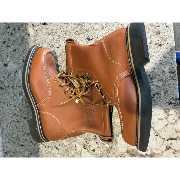 VTG FIELD & STREAM Vintage WORK CHORE PACKER Boots Feather 8 EE MADE IN USA main image 5